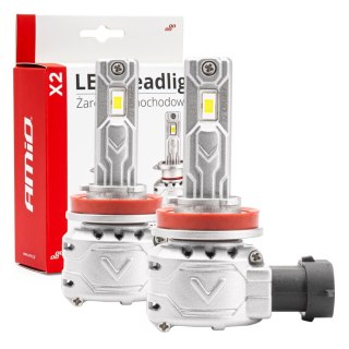 Żarówki samochodowe led seria x2 h8 h9 h11 h16 6500k canbus amio-02974