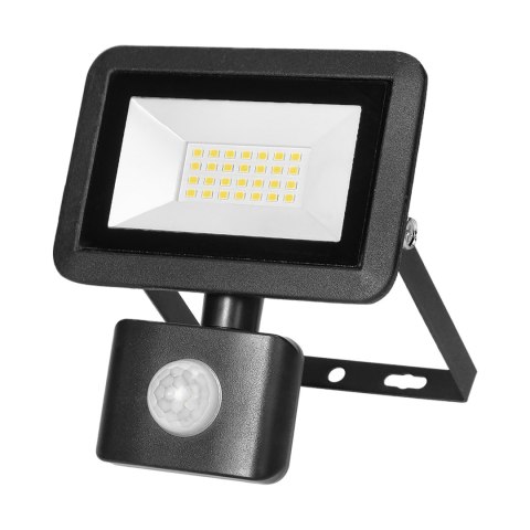 FARO S LED naświetlacz z PIR 20W, 1600lm, IP44, 4000K, aluminium + szkło