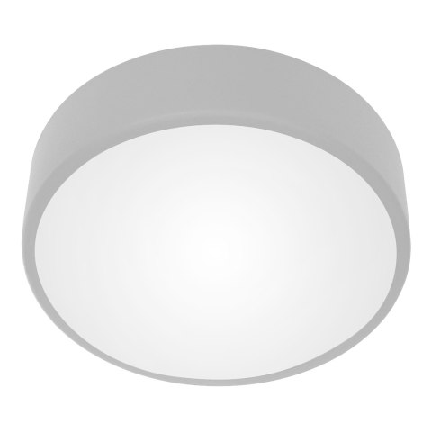 OVO plafon LED, 24W, 4000K, 2750lm, szara stal, klosz szklany matowy, IP20, ? 300