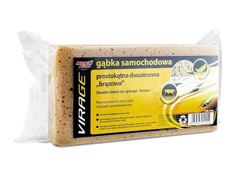 52-145# Gąbka samochodowa prostokątna dwustronna brązowa