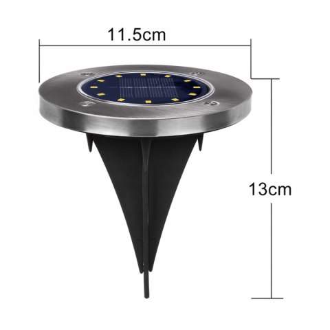 Solarna lampa najazdowa ogrodowa LED Maclean IP44, 12 LED SMD, 4000K, Ni-MH 600 mAh, 0,7W, MCE318