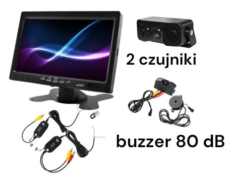 Nvox hm 716 hd monitor zagłówkowy lub wolnostojący lcd 7cali z kamerą cofania oraz moduł bezprzewodowy