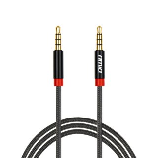 Kabel aux mini jack 3,5mm oplot 100cm amio-03269