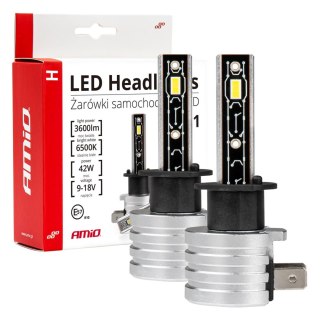 Żarówki samochodowe led seria h-mini h1 6500k canbus amio-03329