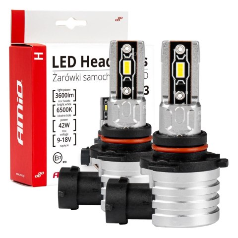 Żarówki samochodowe led seria h-mini hb3 9005/hir1 9011/h10 6500k canbus amio-03334