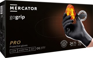 Rękawice nitrylowe czarne mercator gogrip black 50 sztuk rozmiar xl