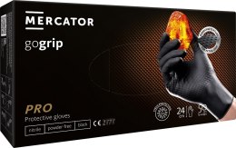 Rękawice nitrylowe czarne mercator gogrip black 50 sztuk rozmiar m