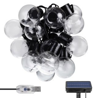 Solarna girlanda ogrodowa LED 2w1 Maclean, IP44, 3W, 10lm, 3000K, akumulator 2*600 mAh, 5V DC, 7m, MCE424