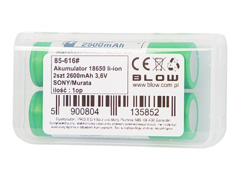 85-616# Akumulator 18650 li-ion 2szt 2600mah 3,6v sony/murata