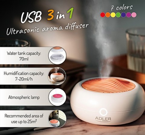 AD 7969 Ultradźwiękowy dyfuzor zapachowy usb 3w1