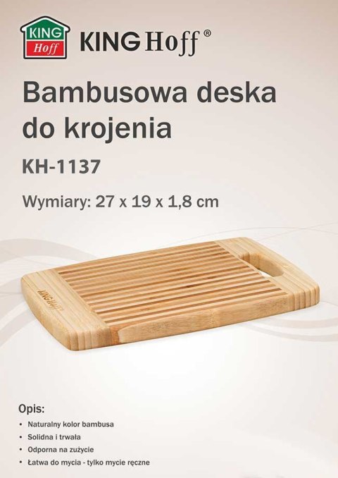 BAMBUSOWA DESKA KUCHENNA 27x19cm KINGHOFF KH-1137