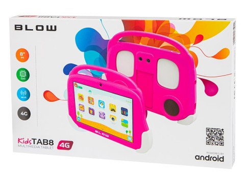 79-069# Tablet kidstab8 4g blow 4/64gb różowe etui