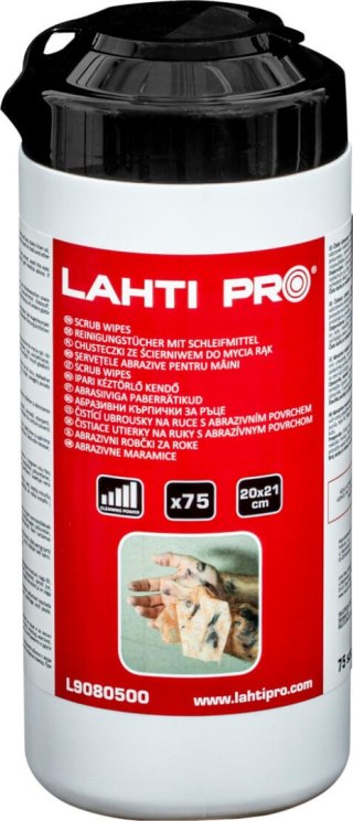 Chusteczki do rąk scrub wipes extreme p860, 75szt., lahti