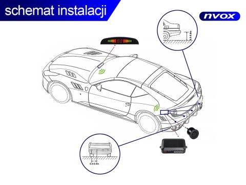 Czujniki parkowania z wyświetlaczem 4 sensory