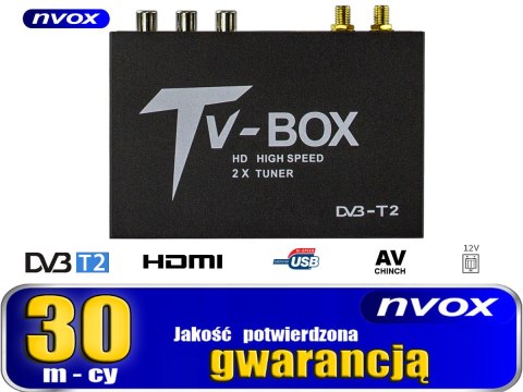 Samochodowy tuner telewizji cyfrowej dvbt/t2 hevc/h.265 usb hdmi av