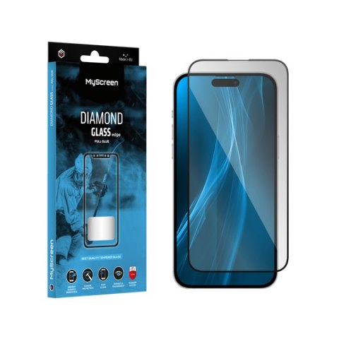 Szkło ochronne MyScreen DIAMOND GLASS LITE edge FULL GLUE czarne Apple iPhone 15 Pro Max 6.7"