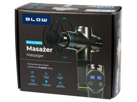 44-341# Pistolet do masażu masażer blow wave 5000 + 10 końcówek + walizka