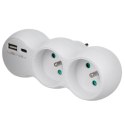 Gniazdko prądowe Maclean, rozgałęźnik z 2 gniazdami, 2x USB A/C, typu E, 2x16A, MCE339 E