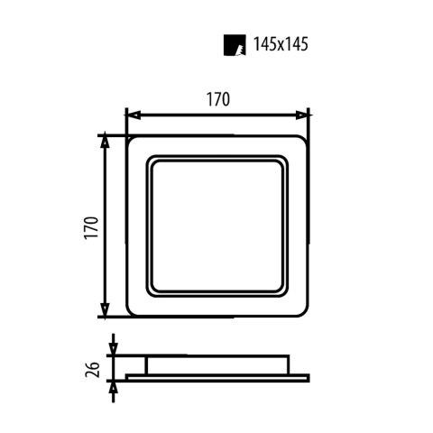 Panel LED sufitowy Maclean, podtynkowy SLIM, 18W, Neutral White 4000K, 170*170*26mm, 1800lm, MCE374 S