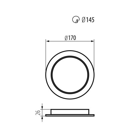 Panel LED sufitowy Maclean, podtynkowy SLIM, 18W, Neutral White 4000K, 170*26mm, 1800 lm, MCE372 R