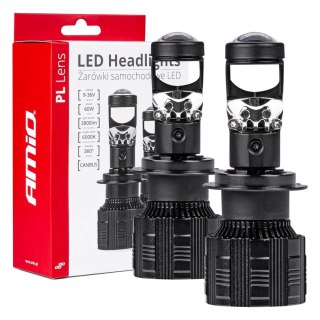 Żarówki samochodowe led seria pl lens h7/h18 soczewka 6000k canbus amio-03668