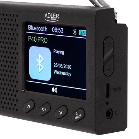 AD 1198 Radio przenośne - lcd - fm - bluetooth - zegar