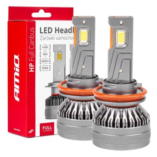 Żarówki samochodowe led seria hp full canbus h8 h9 h11 h16 6500k amio-03677