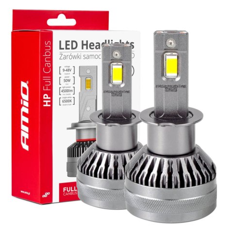 Żarówki samochodowe led seria hp full canbus h3 12v 24v 6500k amio-03672