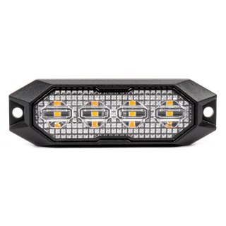 Lampa błyskowa ostrzegawcza płaska 4x3w led r65 r10 12v 24v amio-03929