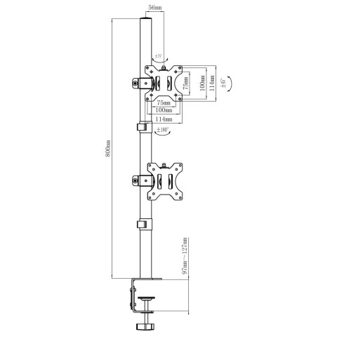 Uchwyt do monitora Maclean, max VESA 100x100, 13-27", 9kg, MC-966