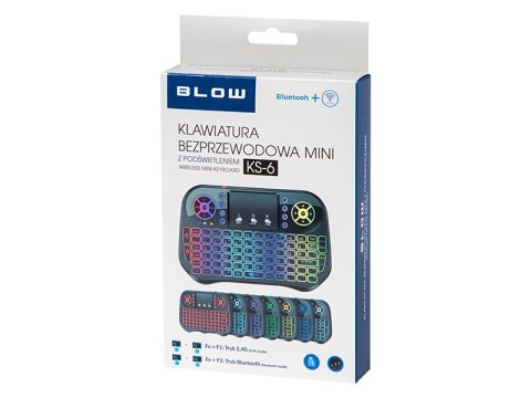 84-256# Klawiatura bezprzewodowa 2,4ghz+bluetooth miniks-6 +touchpad