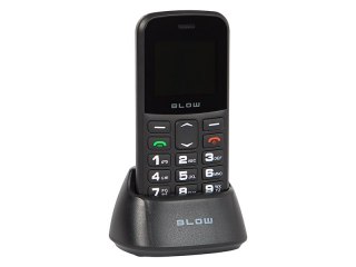 75-030# Telefon dla seniora blow czarny z podstawką s18d