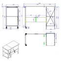 Biurko składane loftowe Maclean, wymiary: 107x45x75cm, max - 150 kg, z blatem, kolor ciemny orzech, MC-411 B