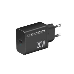 EZC104K Esperanza ładowarka sieciowa 20w usb-c pd czarna