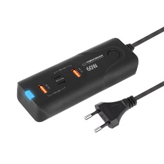 EZC109 Esperanza ładowarka sieciowa 60w 2x usb-c pd 30w / 2x usb-a qc 3.0 18w