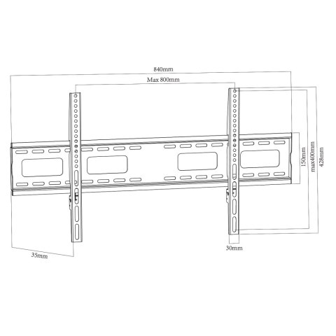 Uchwyt do TV Maclean, max VESA 800x400, 43-120", 120kg, MC-420