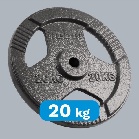 Obciążenie żeliwne 20kg, otwór 31mm, talerz z uchwytami, REBEL ACTIVE