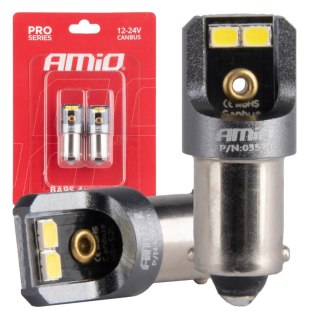 Żarówki led canbus pro t4w ba9s 4x2016 smd białe 12v 24v amio-03579