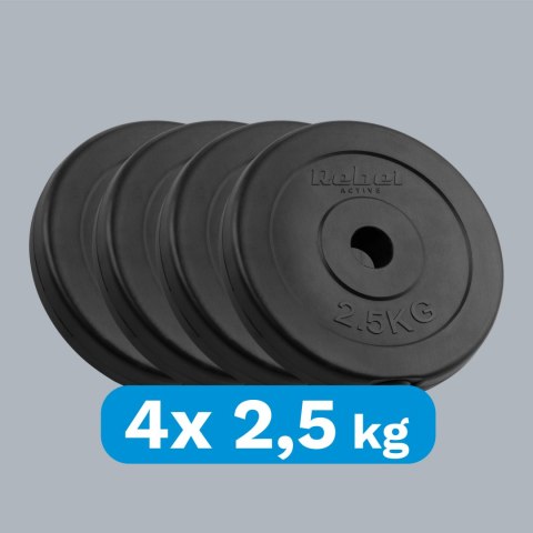 Zestaw obciążeń bitumicznych 4x2.5kg, otwór 31mm, talerz klasyczny, REBEL ACTIVE