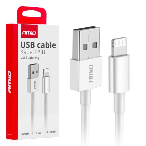 Kabel do ładowania usb-a - lightning iphone 2a 100cm fulllink amio-03895