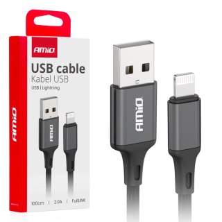 Kabel do ładowania usb-a - lightning iphone 2a 100cm fulllink amio-03901