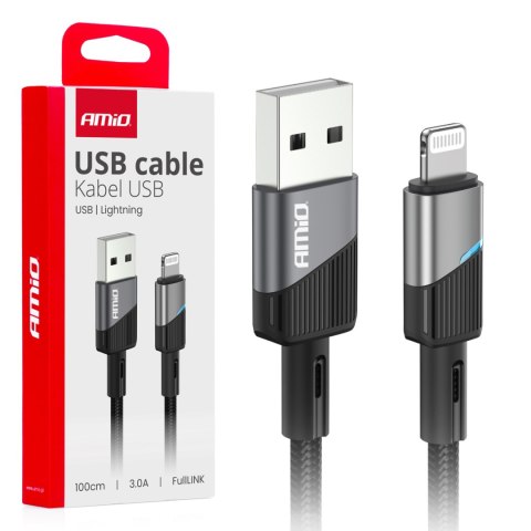 Kabel do ładowania usb-a - lightning iphone 3a 100cm fulllink amio-03925