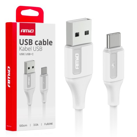 Kabel do ładowania usb-a - usb-c 3a 100cm fulllink amio-03917