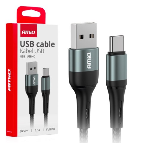 Kabel do ładowania usb-a - usb-c 3a 200cm fulllink amio-03912