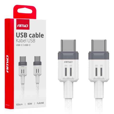 Kabel do ładowania usb-c - usb-c 60w 100cm fulllink amio-03908