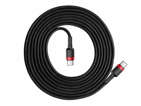 BASEUS Kabel USB Type C 2m Cafule PD 2.0 QC 3.0 60W (CATKLF-H91) Black+Red