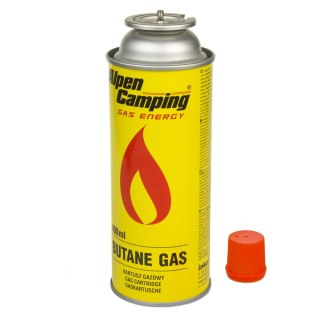 Kartusz gazowy 400ml Alpen Camping. certyfikat: Pi 0875, zgodny z normą EN417, izobutan, zakres działania -10°c do+ 40°c, IK004