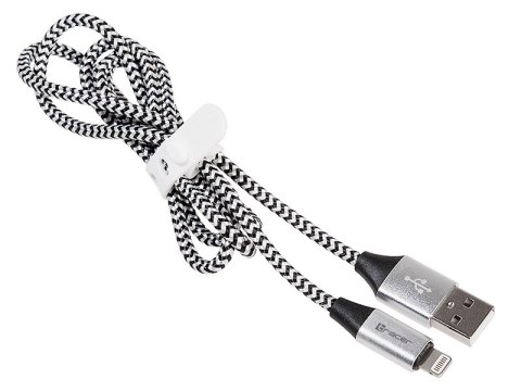 Kabel TRACER USB 2.0 iPhone AM - lightning 1,0m czarno-srebrny