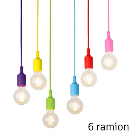 ZD74L Lampa sufitowa 6 ramion tęcza