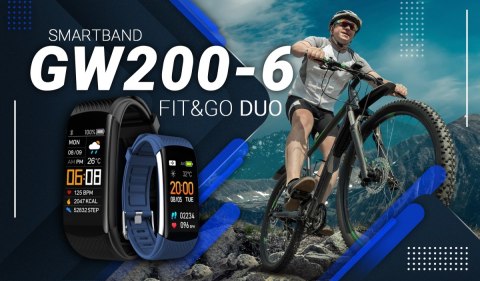 Smartband Giewont Fit&GO Duo GW200-6 - Black + Pasek Smart Navy